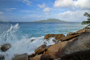 Anse Patates beach, La Digue island, Seychelles