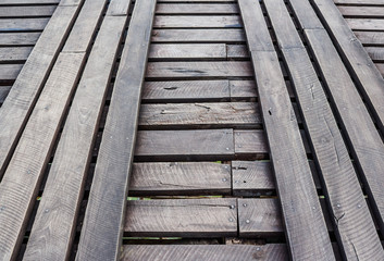 Fototapeta na wymiar Old wooden bridge floor