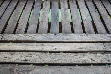 Old wooden bridge floor