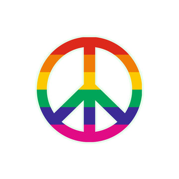 Peace symbol rainbow flat icon