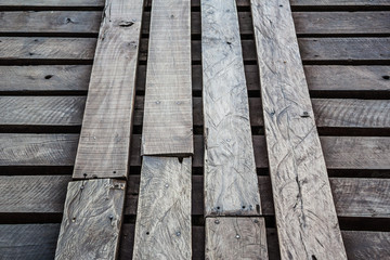 Old wooden bridge floor