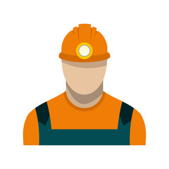 Coal miner flat icon 