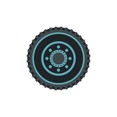 Car wheel flat icon