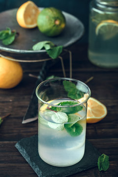 Lemon drink with mint