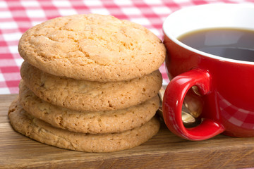 butter biscuits and a cup of black coffee