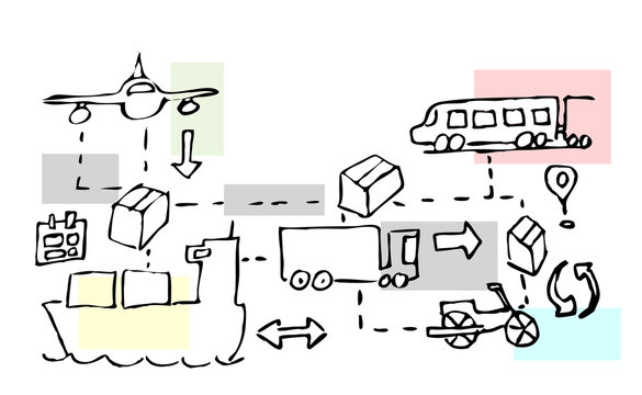 Illustration of logistics transport movements