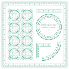 Vintage Frame Pattern Set 173 Octagon Square Cross Line