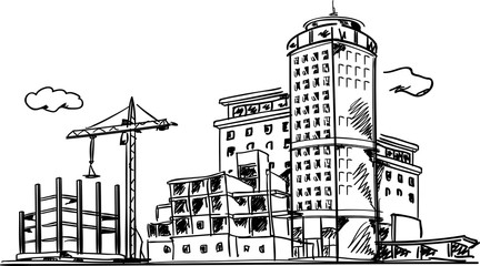 City construction sketch
