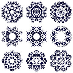 Set of nine circular patterns