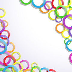 Background with colourful corners made of circles