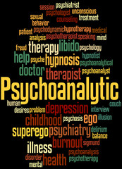 Psychoanalytic, word cloud concept