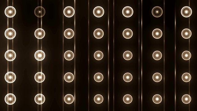 Floodlights orange disco background. Abstract motion background, shining lights, energy waves.