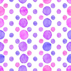 Seamless watercolor dots pattern