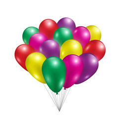 Set of colorful shiny balloons. Vector illustration.