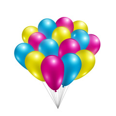Set of colorful shiny balloons. Vector illustration.
