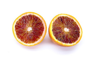 MORO red blood oranges from Sicily, sliced and freshly picked 