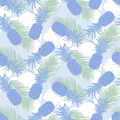 Fototapeta premium Seamless tropical pineapple pattern 