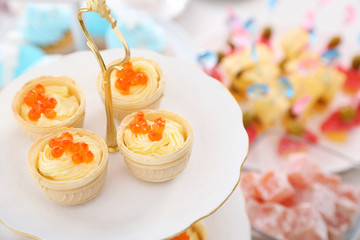 Set of cold snacks, closeup