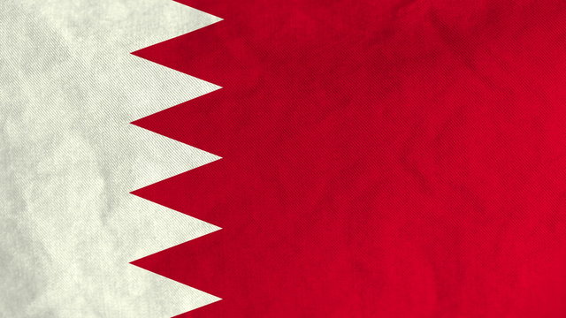 Bahraini flag waving in the wind (full frame footage in 4K UHD resolution).