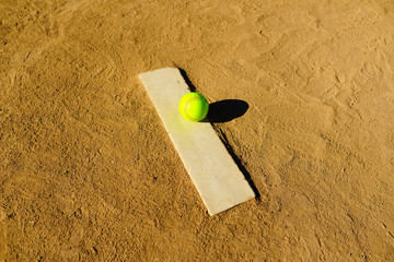 Softball in a softball field in California mountains