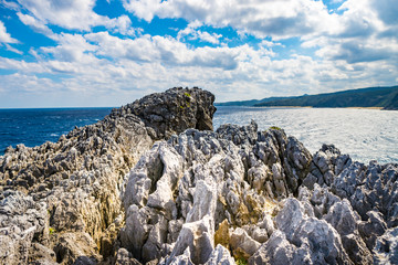 Sea, coast, rock, seascape. Okinawa, Japan, Asia.