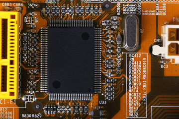 Electronic circuit board close up