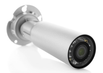 Security CCTV camera isolated on white