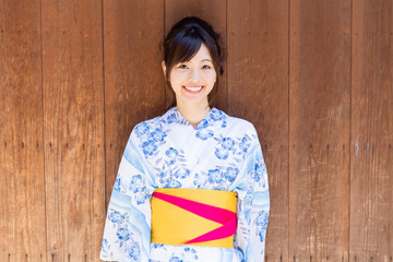 Fototapeta premium young asian woman wearing kimono