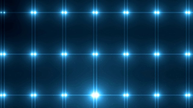 Floodlights blue disco background. Abstract motion background, shining lights, energy waves.