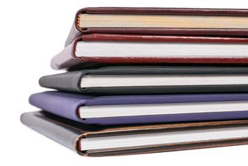 Pile of books in leather covers