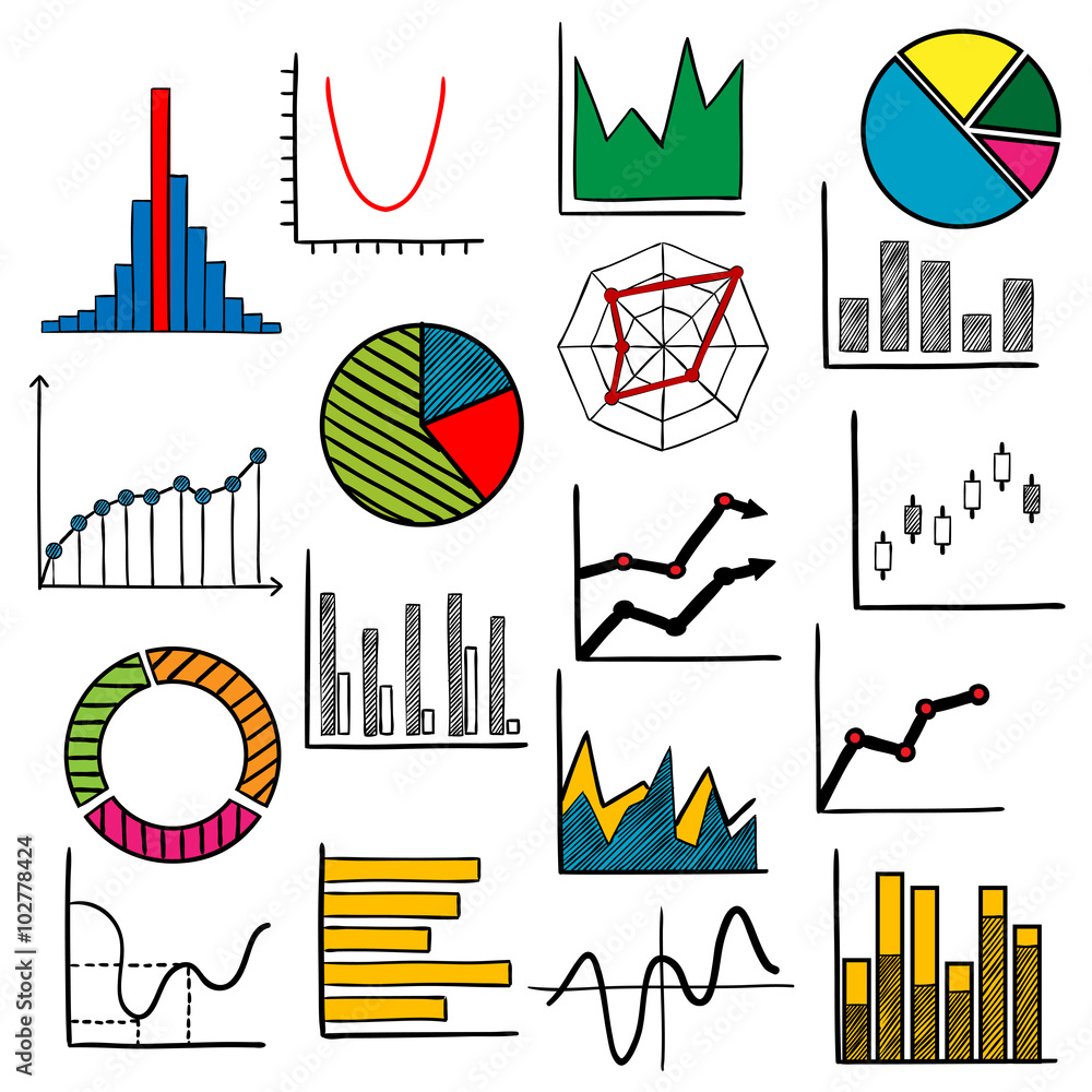 Poster Infographic charts or graphs icons