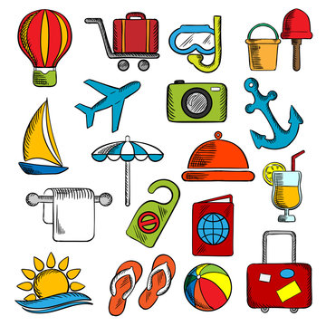 Travel, trip and leisure icons