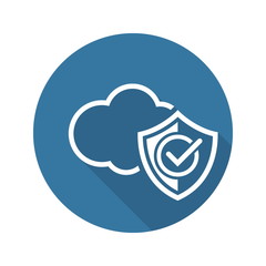 Cloud Security Icon. Flat Design.