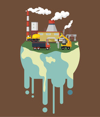 Global warming. Vector flat illustration