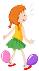Girl playing with balloons
