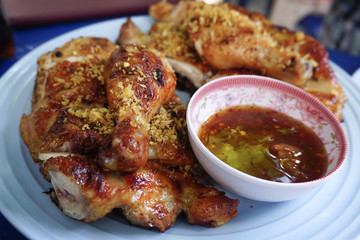 Grilled chicken with spicy sauce