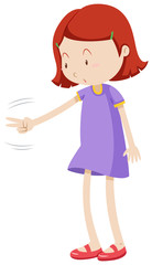 Girl playing rock paper scissors