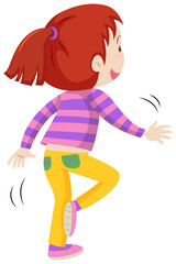 Back of a girl hopping