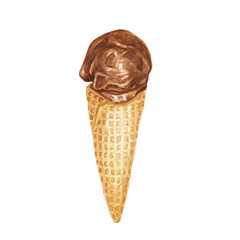 Watercolor chocolate ice cream