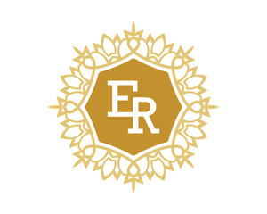 ER initial royal letter logo