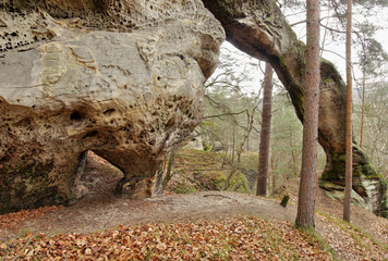 Rock arch gate. Sandstone - rock city.