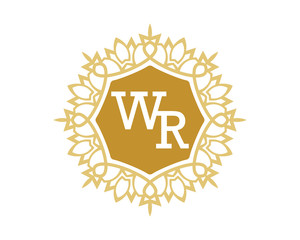 WR initial royal letter logo