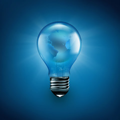 light bulb with the world inside