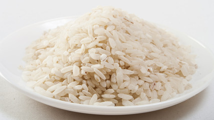 rice in white dish