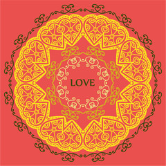 mandala of love relaxation and meditation, ethnic patterns