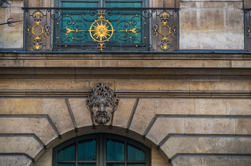 Paris France 2014 April 23,  Details on the historic buildings and roadways around Paris