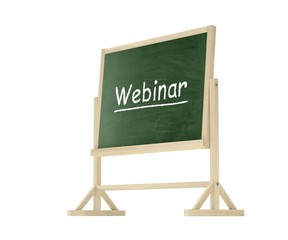 Webinar concept. Blackboard, chalkboard isolated on white