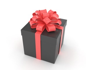 gift box with bows isolated on white
