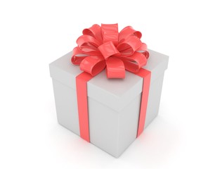 gift box with bows isolated on white