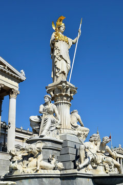 Pallas Athena Statue in front of Parliament in Vienna, Austria